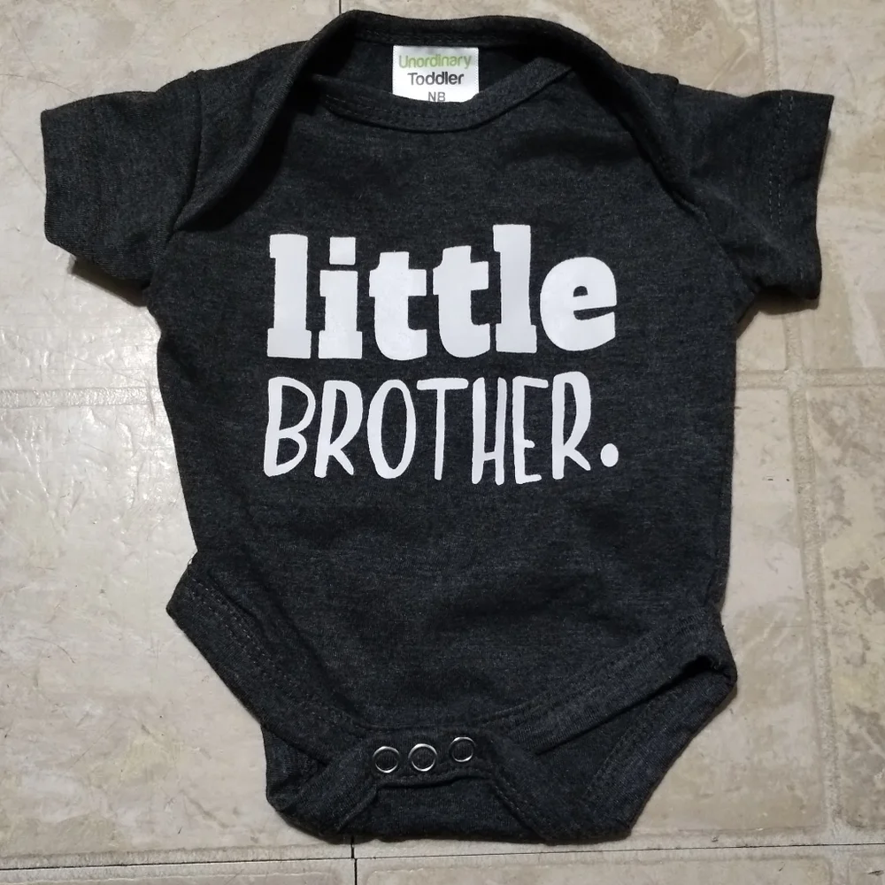 Unordinary little brother newborn outfit  boy bodysuit coming home outfits boy - Picture 2 of 8